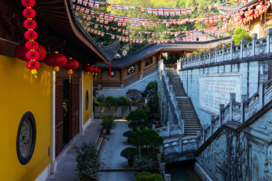 中国浙江省杭州市上天竺寺庙风光