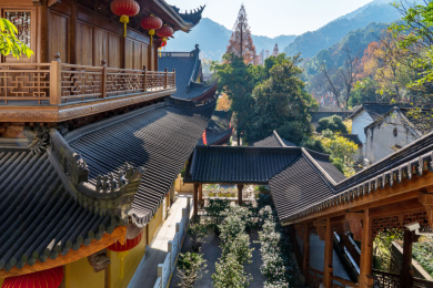 中国浙江省杭州市上天竺寺庙风光