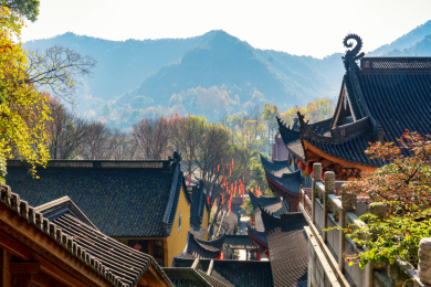 中国浙江省杭州市上天竺寺庙风光
