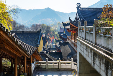 中国浙江省杭州市上天竺寺庙风光