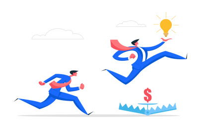 商业风险管理扁平插图