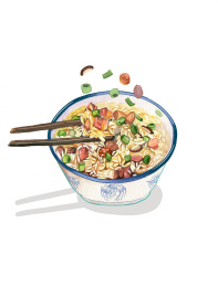 水彩食物之糯米饭冬至立冬
