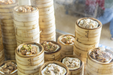 广东酒楼里美味的广式茶点