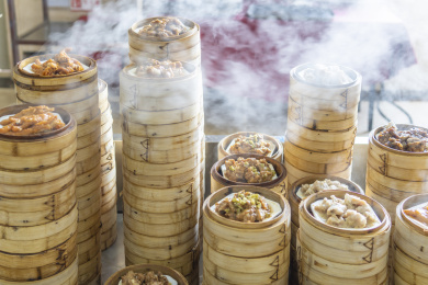 广东酒楼里美味的广式茶点