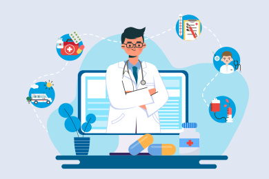 网上医院概念矢量插画