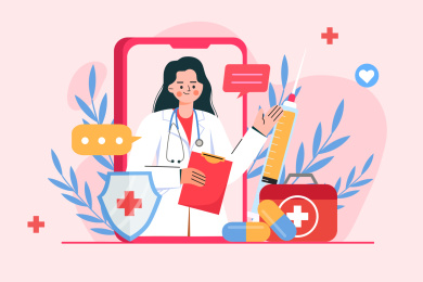 互联网医疗概念矢量插画