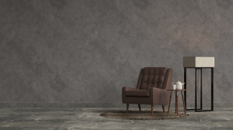 3d渲染沙发茶几落地灯的家居室内装修图