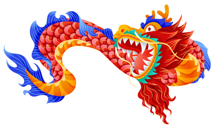 中式国潮龙矢量插画