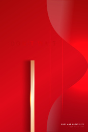 红色背景金色抽象风格质感数字创意设计海报