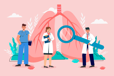 肺部医疗健康概念矢量插画