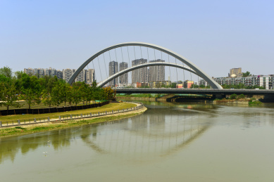 中国四川成都锦江及梓州大道跨府河大桥