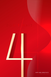 红色背景金色抽象风格质感数字创意设计海报