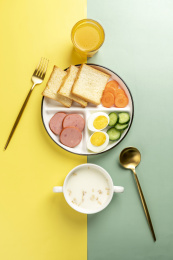 营养早餐手机锁屏屏保暖色莫兰迪色系背景