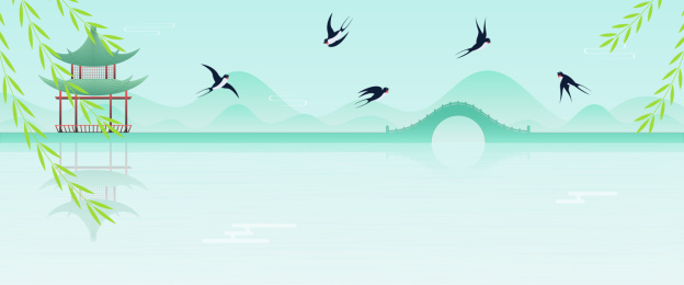 春天湖面风景