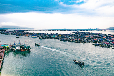 中国海南南湾猴岛陵水呆呆岛疍家鱼排和呆呆岛三亚