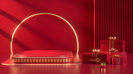 3D中国风产品展示台创意图