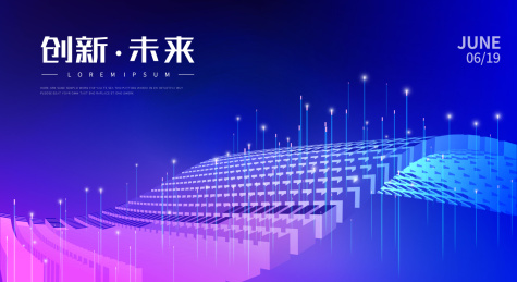矢量抽象三维几何图形创意海报