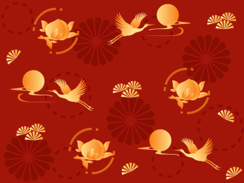 中国风仙鹤底纹无缝喜庆图案