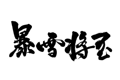 暴雪将至 手书手写汉字书法字体