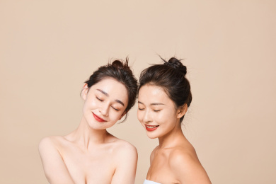 中国女性双人美妆