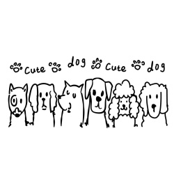 矢量手绘可爱狗狗cute dog