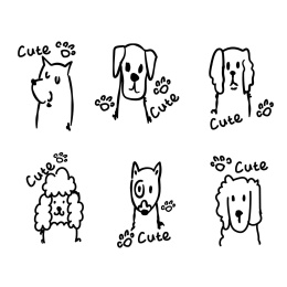 矢量手绘可爱狗狗cute dog