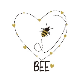 bee honey 简单矢量可爱心形蜜蜂