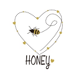 bee honey 简单矢量可爱心形蜜蜂