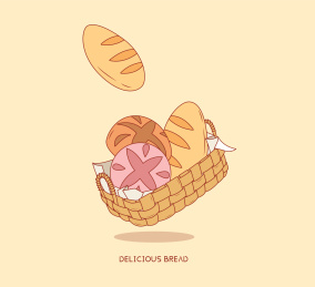 美味面包插画