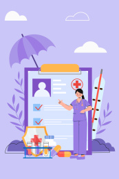 医生分析病人病例矢量插画