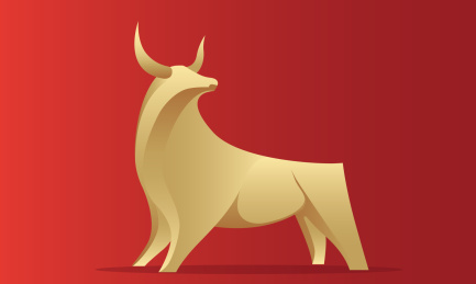 生肖牛简约形象矢量插画设计素材