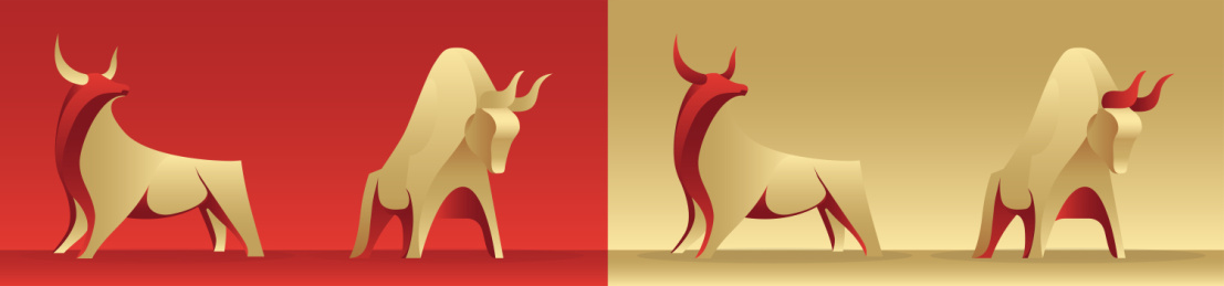 生肖牛简约形象矢量插画设计素材