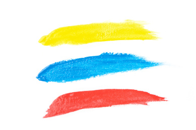 红黄蓝颜料笔触