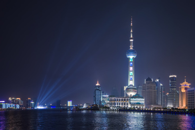 2010年中国上海浦东黄浦江夜景