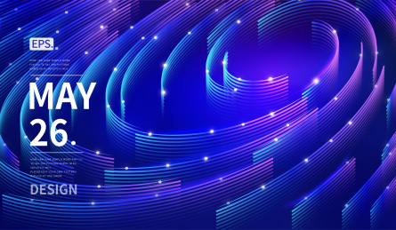 矢量抽象线圈时尚三维科技感海报