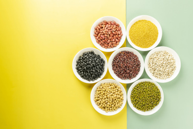 粗粮杂粮黄色绿色莫兰迪色系背景