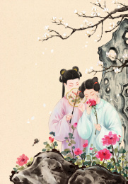赏春仕女
