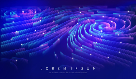 矢量抽象旋涡粒子轨迹三维科技海报