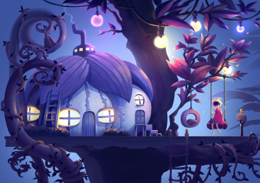 梦幻场景森林的精灵小屋