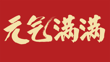 元气满满汉字书法字体设计中国风
