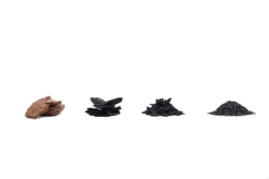 椰壳活性炭的形态变化过程