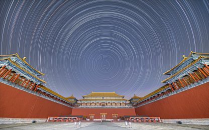 中国故宫午门星轨