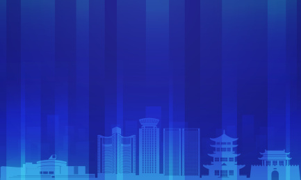 中国江西省景德镇市地标建筑剪影天际线背景