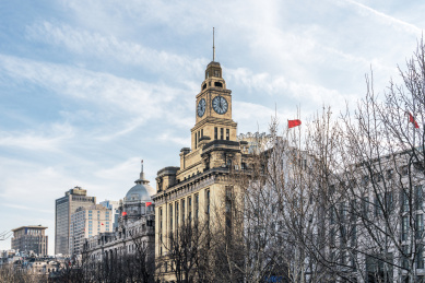 中国上海民国时期外滩老建筑街景