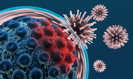 被病毒感染的细胞，病毒传播