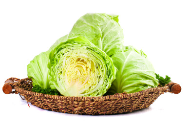 白底上放着一蓝新鲜绿甘蓝