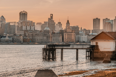 中国上海外滩夕阳美景