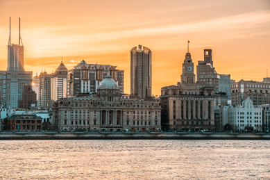 中国上海外滩夕阳美景