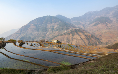 中国四川攀枝花米易县新山村栗栗梯田