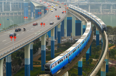 中国重庆轻轨，轨道交通